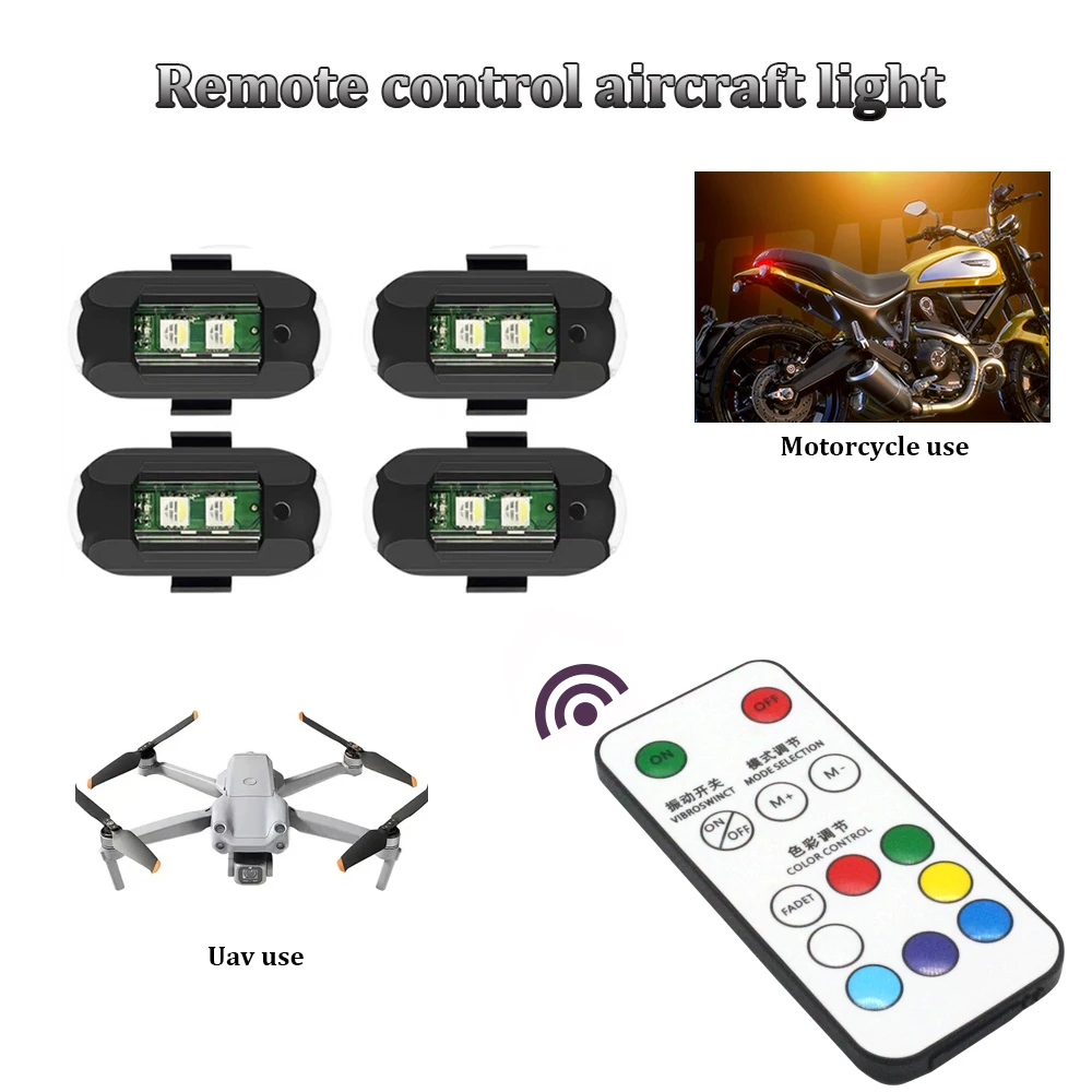 Drone Strobe Light - 1 pz Remote LED RGB Anti-collisione